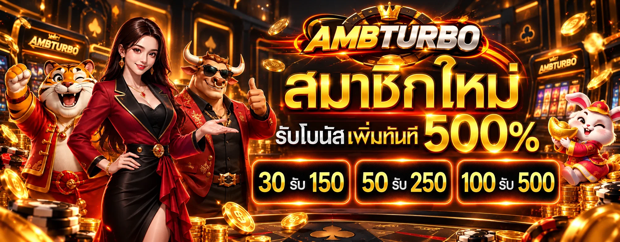 AMBTURBO โปรโมชั่นสมาชิกใหม่โบนัสสูงสุด